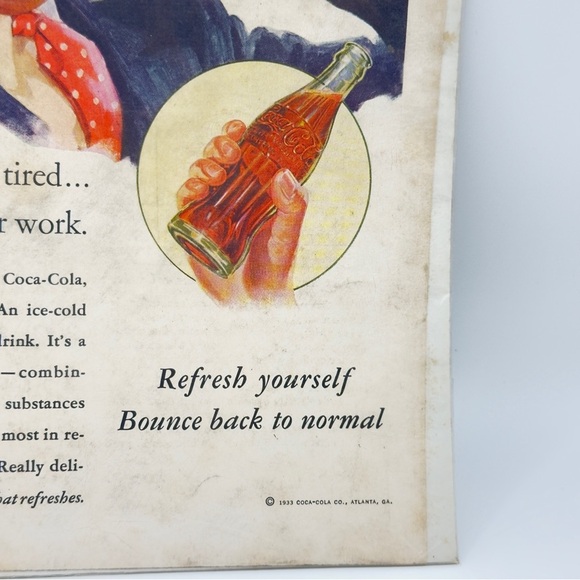 1933 Coca-Cola Vintage Style Ad Prints Lot of 2 Reproduction 8.5x11" - Picture 5 of 14